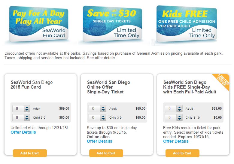 seaworld california discount tickets